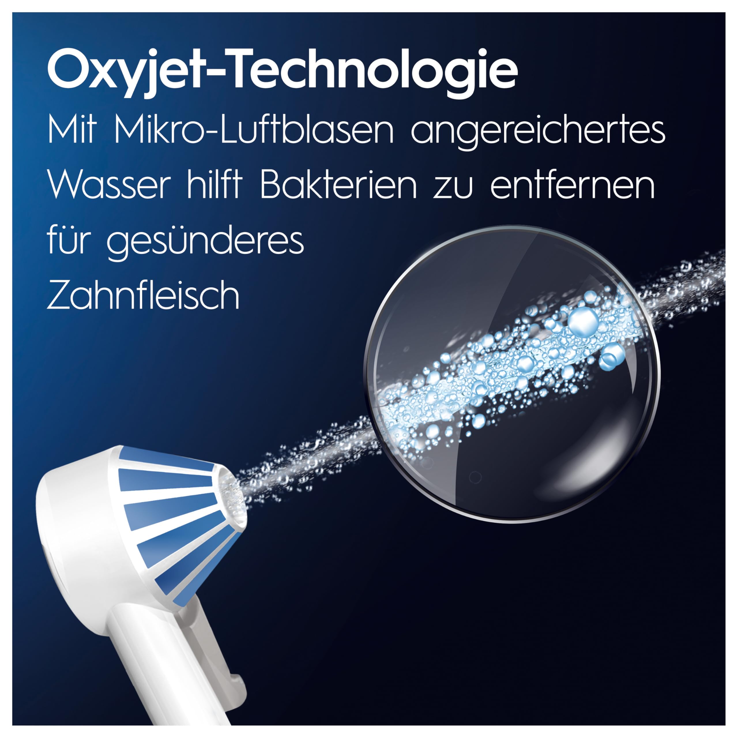 Oral-B Oral Health Center Munddusche mit Oxyjet-Technologie für Zahnreinigung, 2 Ersatzdüsen & iO Series 4 Elektrische Zahnbürste, Electric Toothbrush, 2 Aufsteckbürsten, 4 Modi für Zahnpflege, weiß