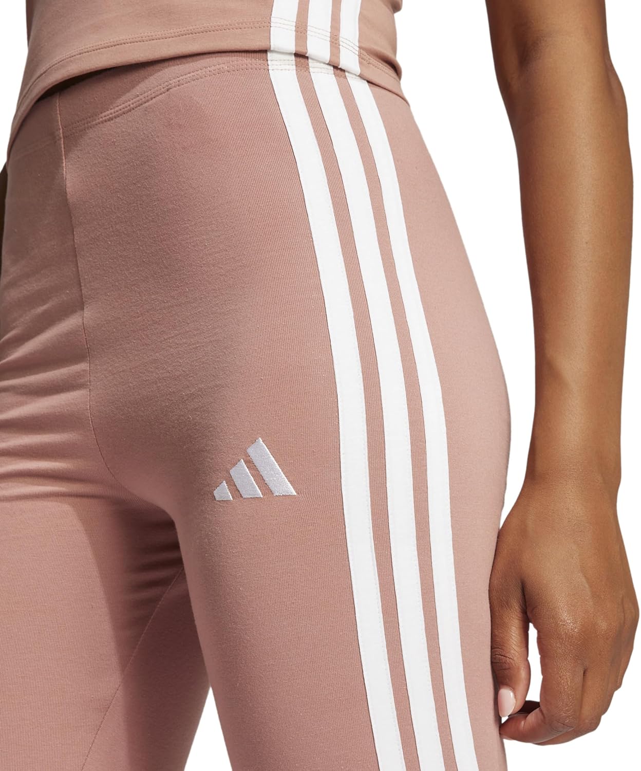 adidas Womens Essentials 3-Stripes Cotton Leggings - Image 3