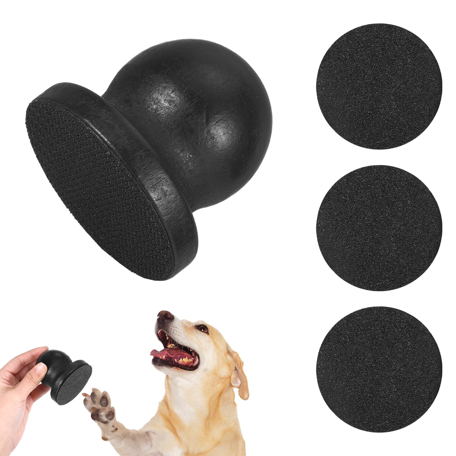 Dog Nail File Board with 3PCS Replaceable Sandpaper, Wooden Dog Nail Scratch Board Pad, Puppy Stress-Free Training Claw Care Emery Pad Treat Box