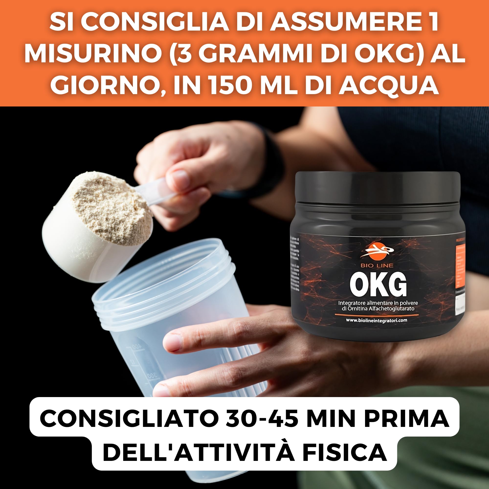 OKG POLVERE - Integratore alimentare di Ornitina alfa-chetoglutarato, 150 grammi