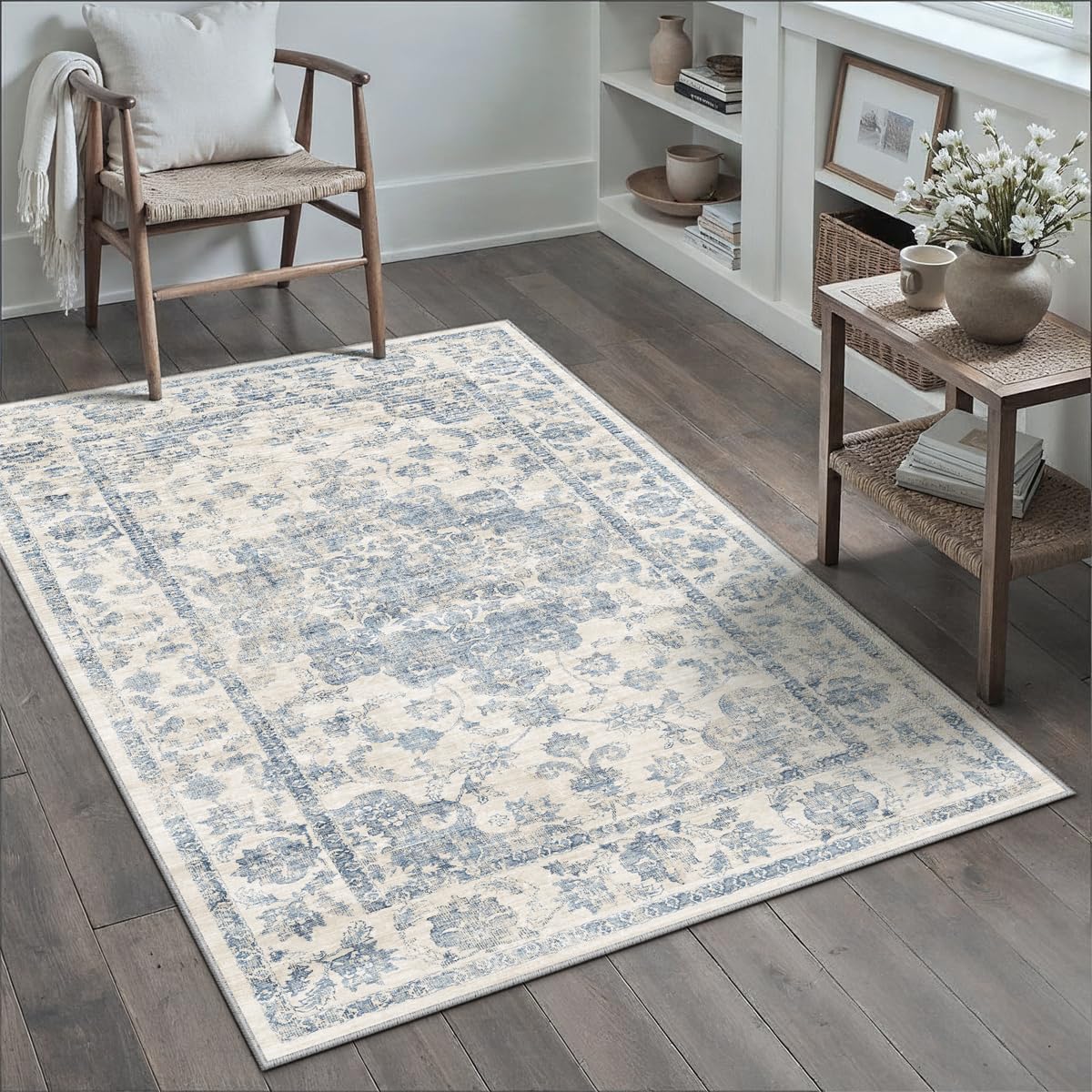 3x4 Blue Neutral Area Rug