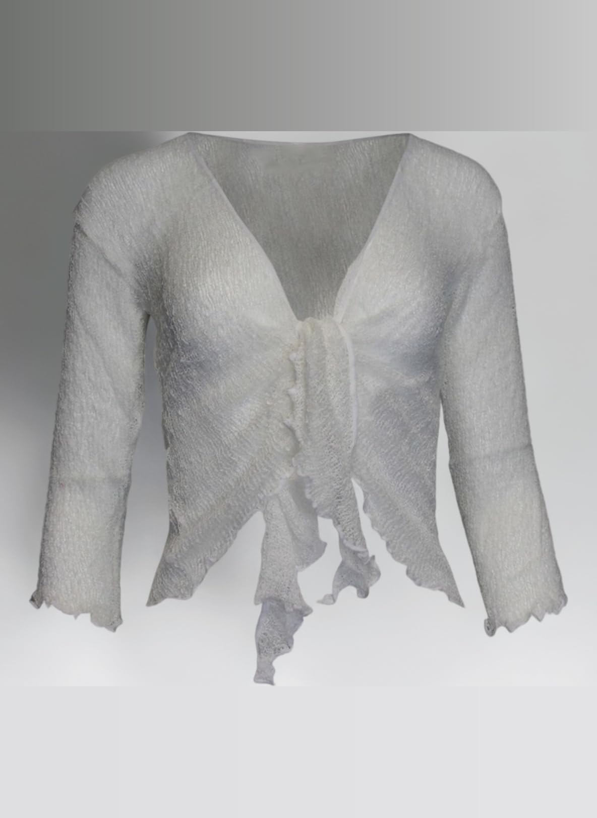 Women Plain Super Stretch Knitted Tie up Cardigan Bolero Shrug Open Cardigan (ONE Size FITS All)