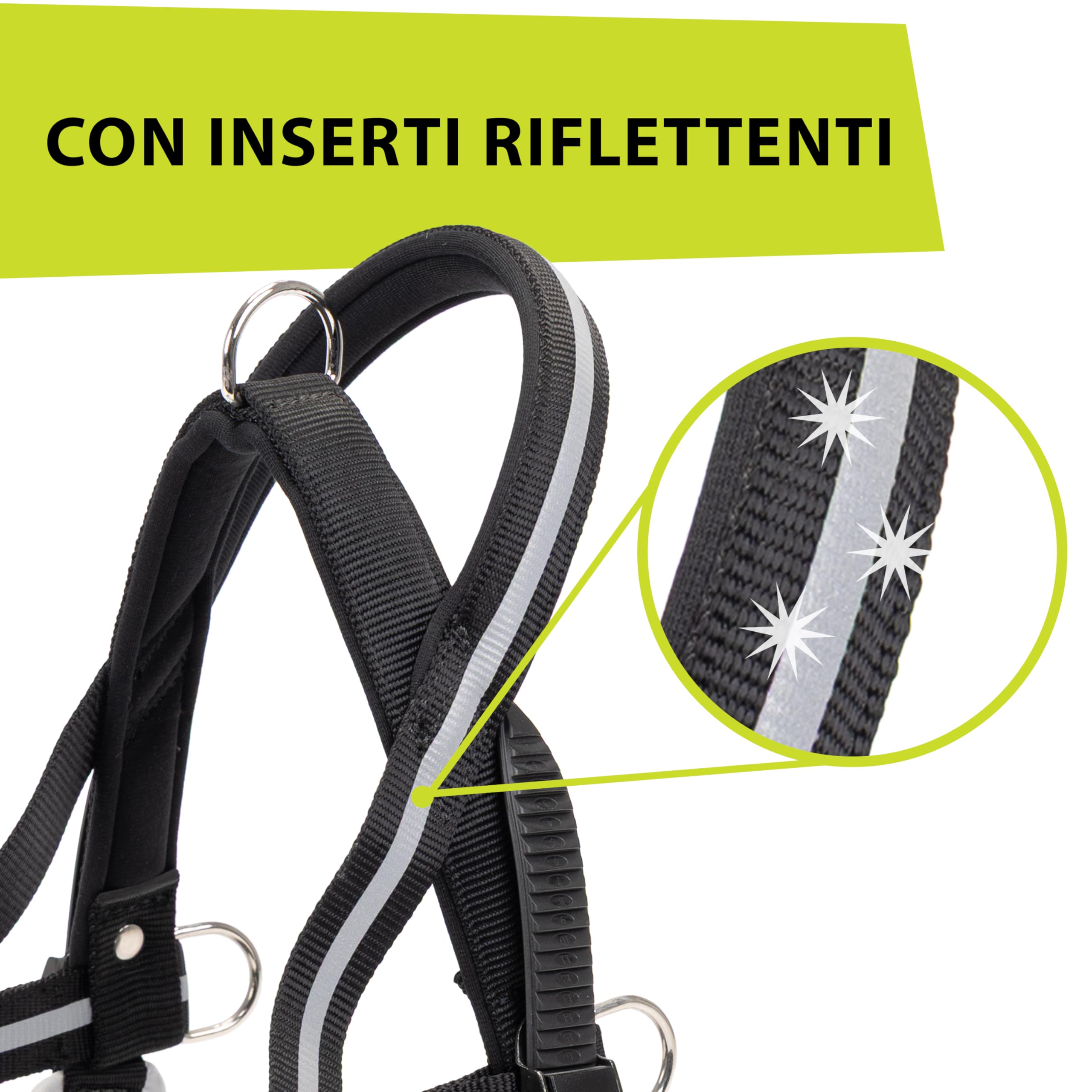 Ferplast Pettorina Cane ERGOCOMFORT NORDIC, Pettorina Svedese per Cane, Comoda Imbottita, Riflettente, Chiusura conMicroregolazione, Rilascio Rapido, LARGE