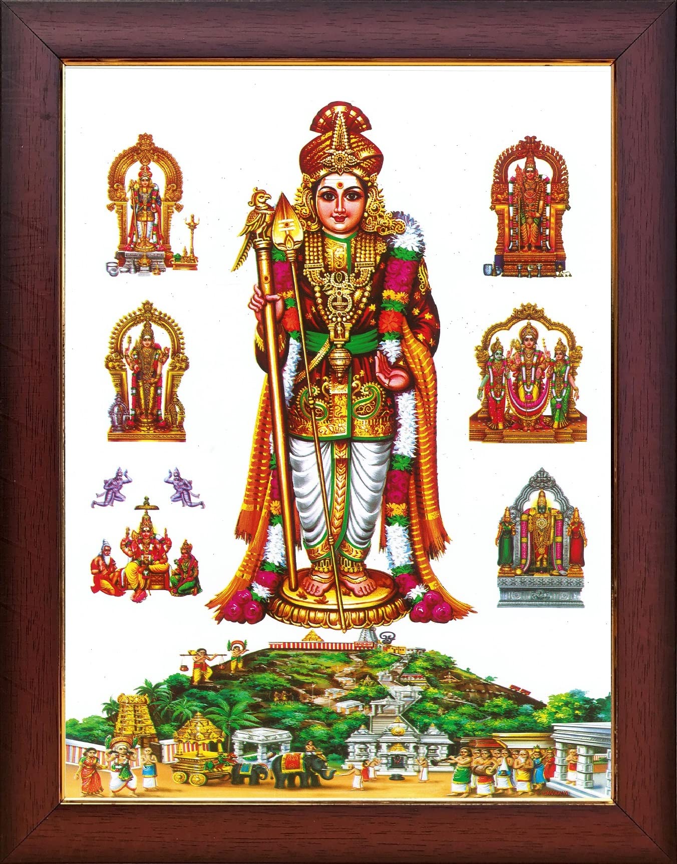 Garuda Photos - God Subramanya Swamy/Raja Alangaram Murugan Photo/Subramanian Swamy/Thiruchendur Murugan/Murugar/Aru Padai/Arupadai Veedu Murugan/Arupadai Murugan (Regular (13x10 Inch))