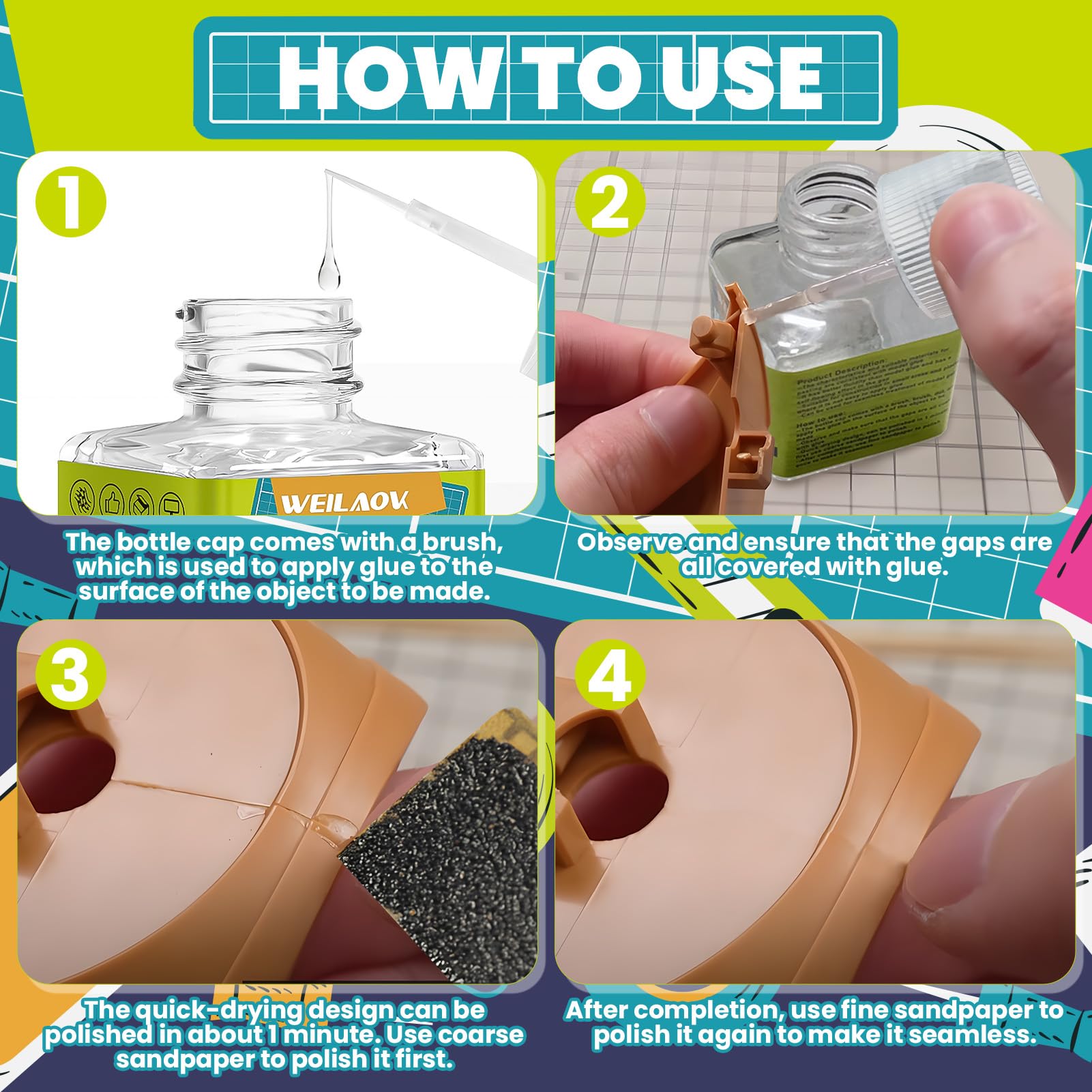 Pegamento Maquetas, Pegamento para Plastico, Pegamento Modelismo, Cemento Extrafino de Fijación Rápida, Varios Adhesivos Rellenos, Cola Transparente Manualidades para Maquetas, 40ml