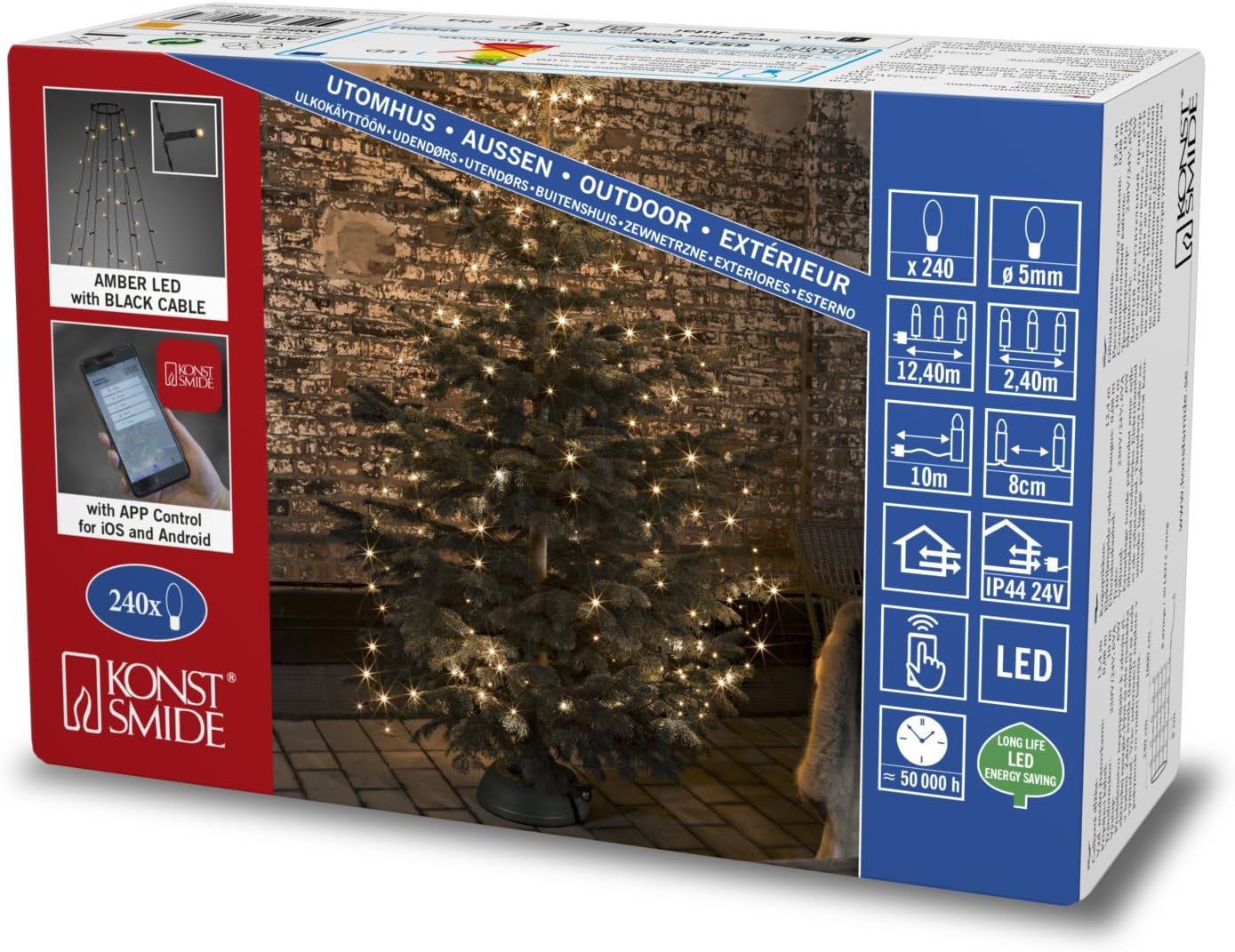 Konstsmide Christmas Lights LED Halo Ring/Fairy Lights 8 Strands of 30