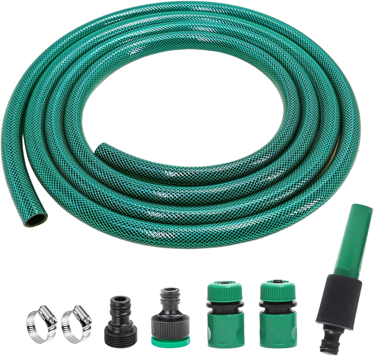 1/2 Inch Short Garden Hose 25FT, Flexible Water Hose for Lawn Outdoor DIY PVC Tubing Set
