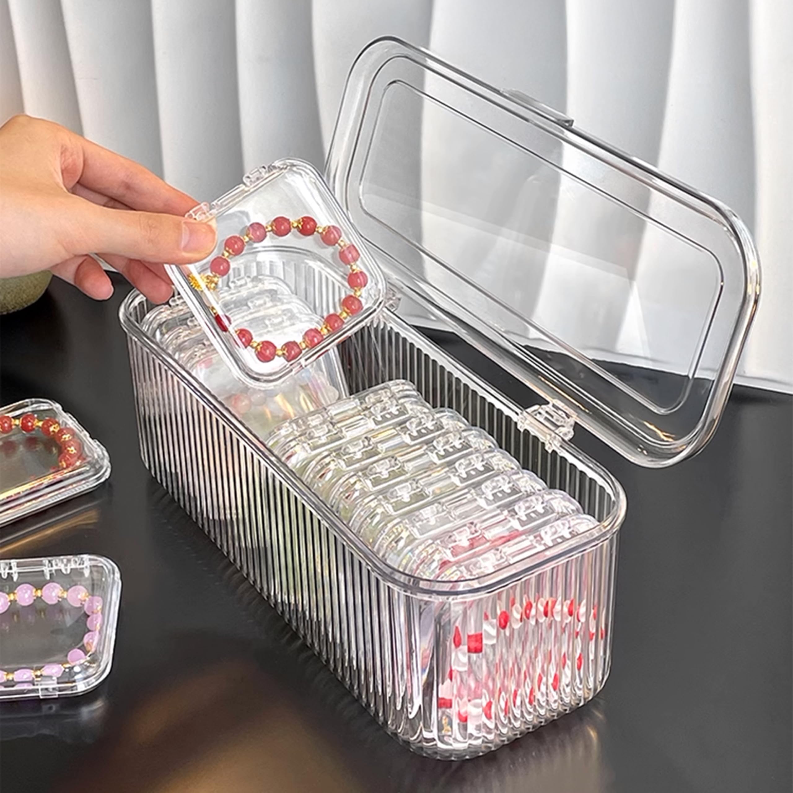 Sponsored Ad - PRIME PICK Pvc Transparent Multi-Purpose Beauty Organizer Stackable Storage Containers for Jewelry Cosmetics & Accessories Durable Lightweight Design Ideal for Home Travel,Dressing Table Organization