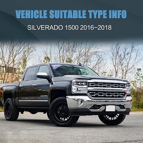 Miniatura 10 de VLAND Faro LED para Chevrolet Silverado 1500 (LTZ, 1LZ, 2LZ, LT, 1LT, 2LT, 2LT, 2LT, 2LT, LS, WT) con DRL dinámico y efecto de respiración,