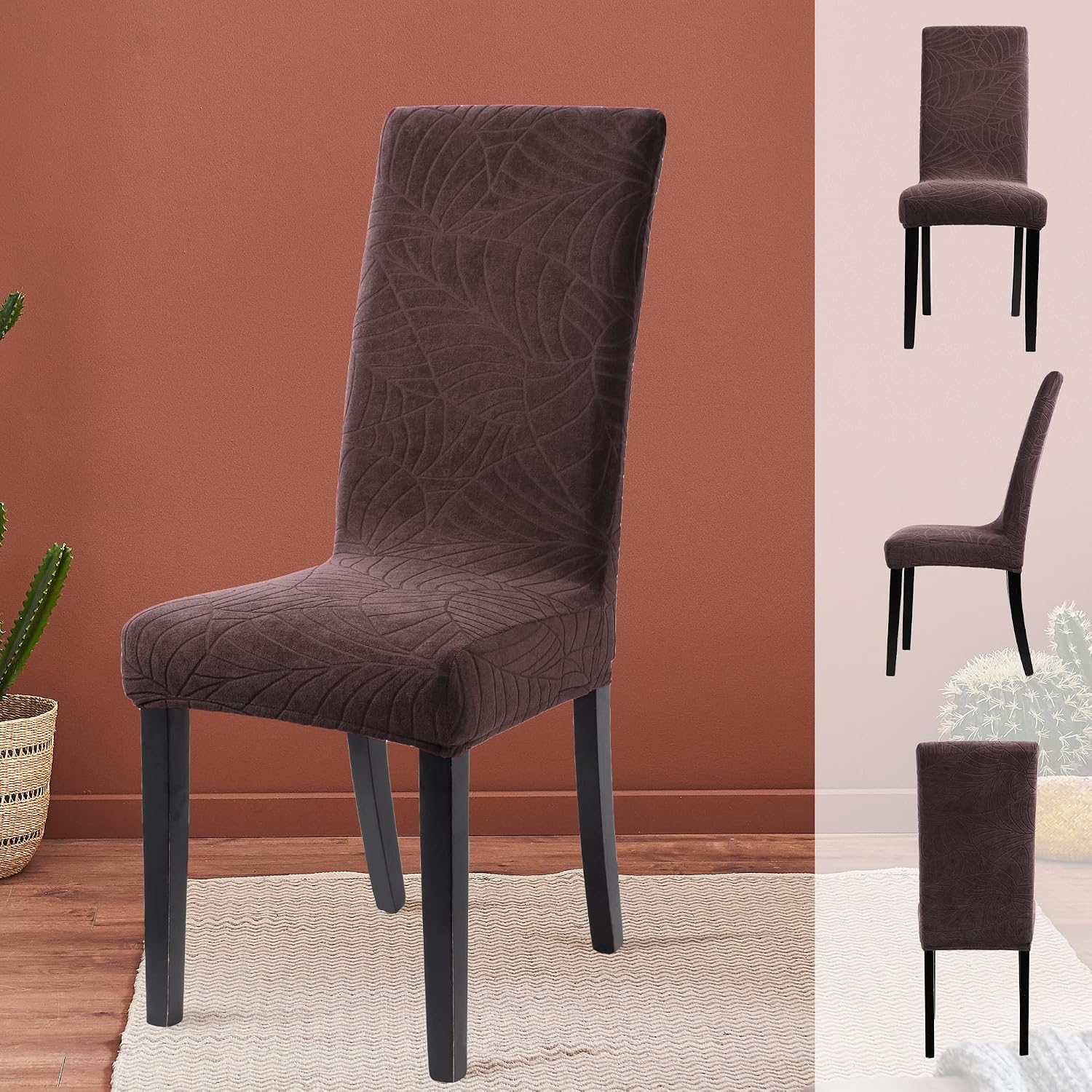 PiccoCasa Stretch Spandex Dining Chair Covers for Dining Chair 2 Pack - Image 5