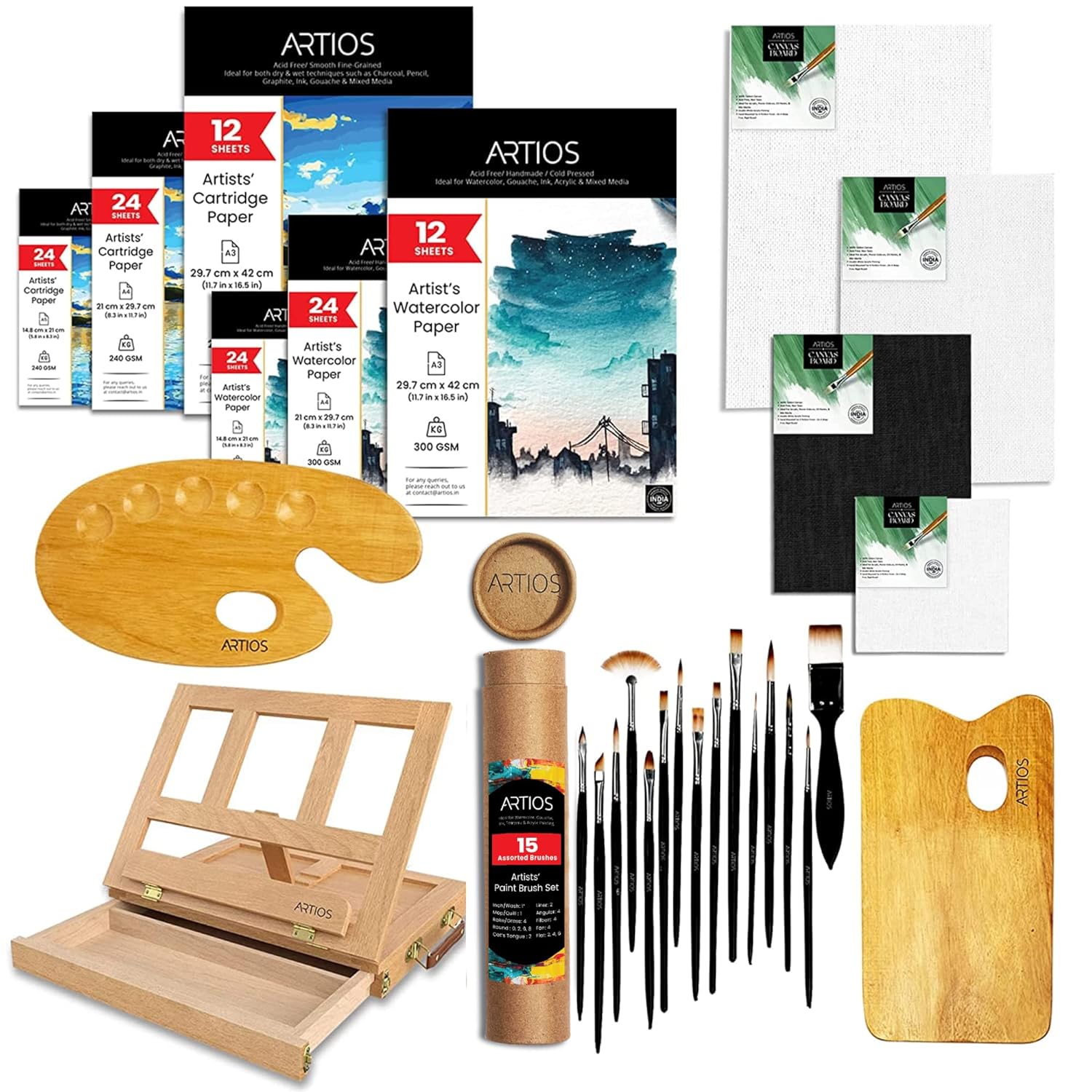 ARTIOS Painting Kit for Artists 142pcs Painting Set for Adults and