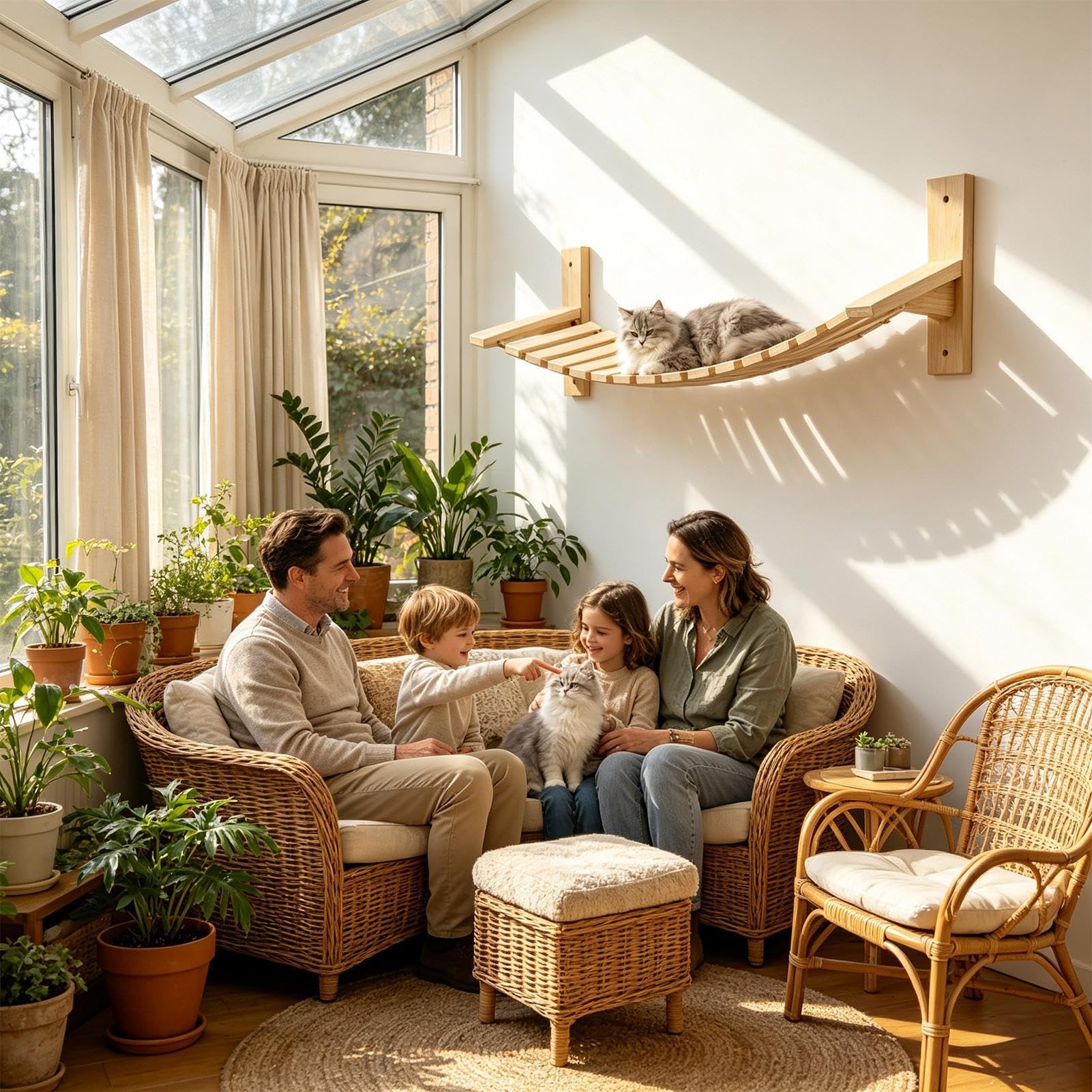 Katzenbrücke für die Wand Indoor-Kätzchen-Aktivitätszentrum aus Holz