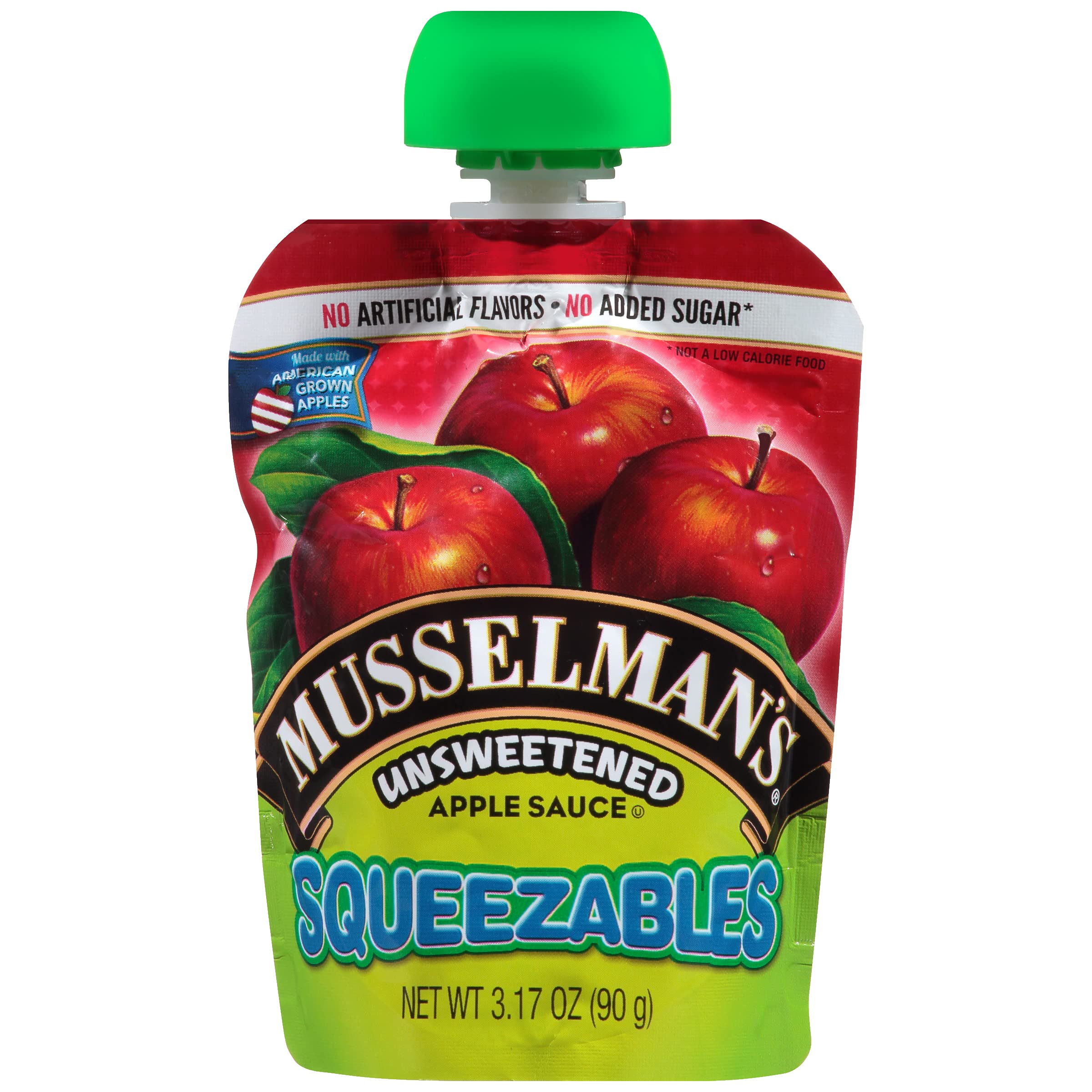 Musselmans Unsweetened Squeezable Apple Sauce, 3.17 Ounce - 50 per pack -- 1 each.