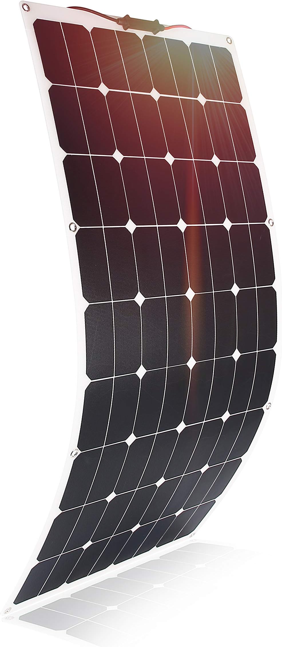 IBCPOWER 100 Watt 12 Volt Extremely Flexible High efficiency Cell crystalline Solar Panel - Ultra Lightweight, Ultra Thin, up to 220 Degree Arc, for RV, Boats, Roofs, Uneven Surfaces