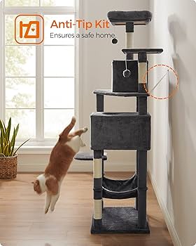 Feandrea Cat Tree, 75.2-Inch Cat Tower for Indoor Cats