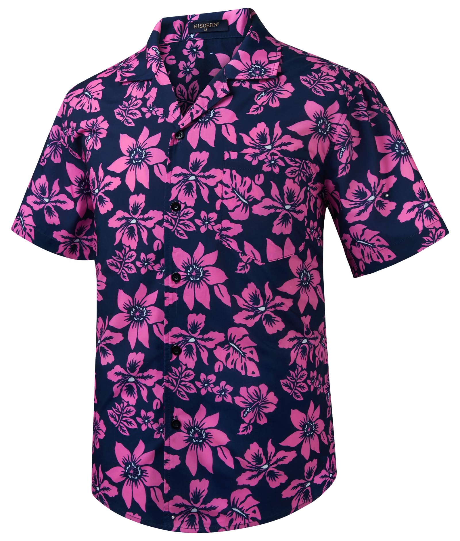HISDERN Camisas Hawaianas Hombre Funky Manga Corta Estampadas Verano Casual Camisa Playa Vacaciones Hawaii Camisas de Cuello Cubano Aloha Shirt