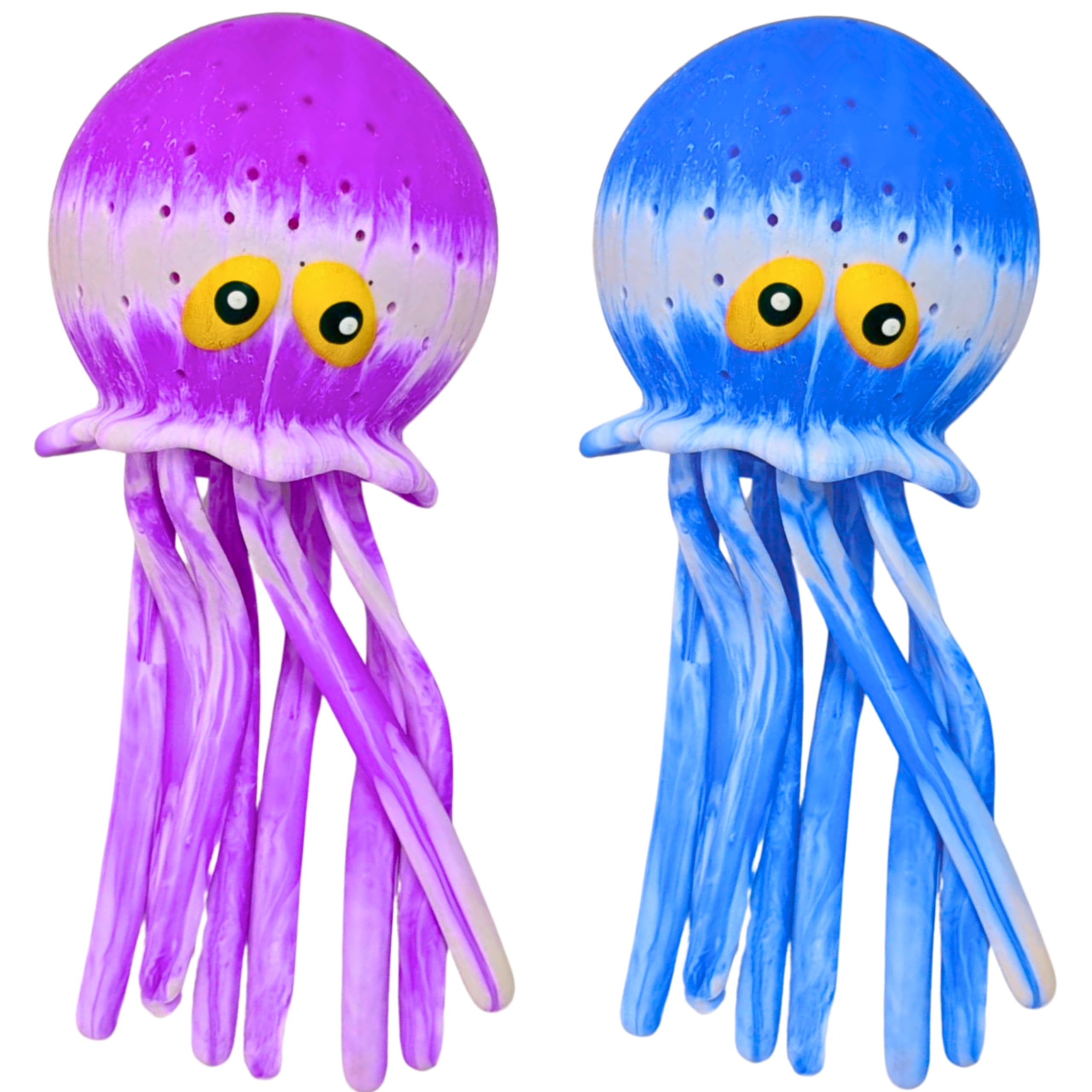 Splash Octopus Water Absorption Pool Toy 16cm, 2x Assorted Blue & Purple Colours, Soak & Squeeze Water Sprayer for Kids, Soft TPR Sponge Bath & Beach Toy — image 1