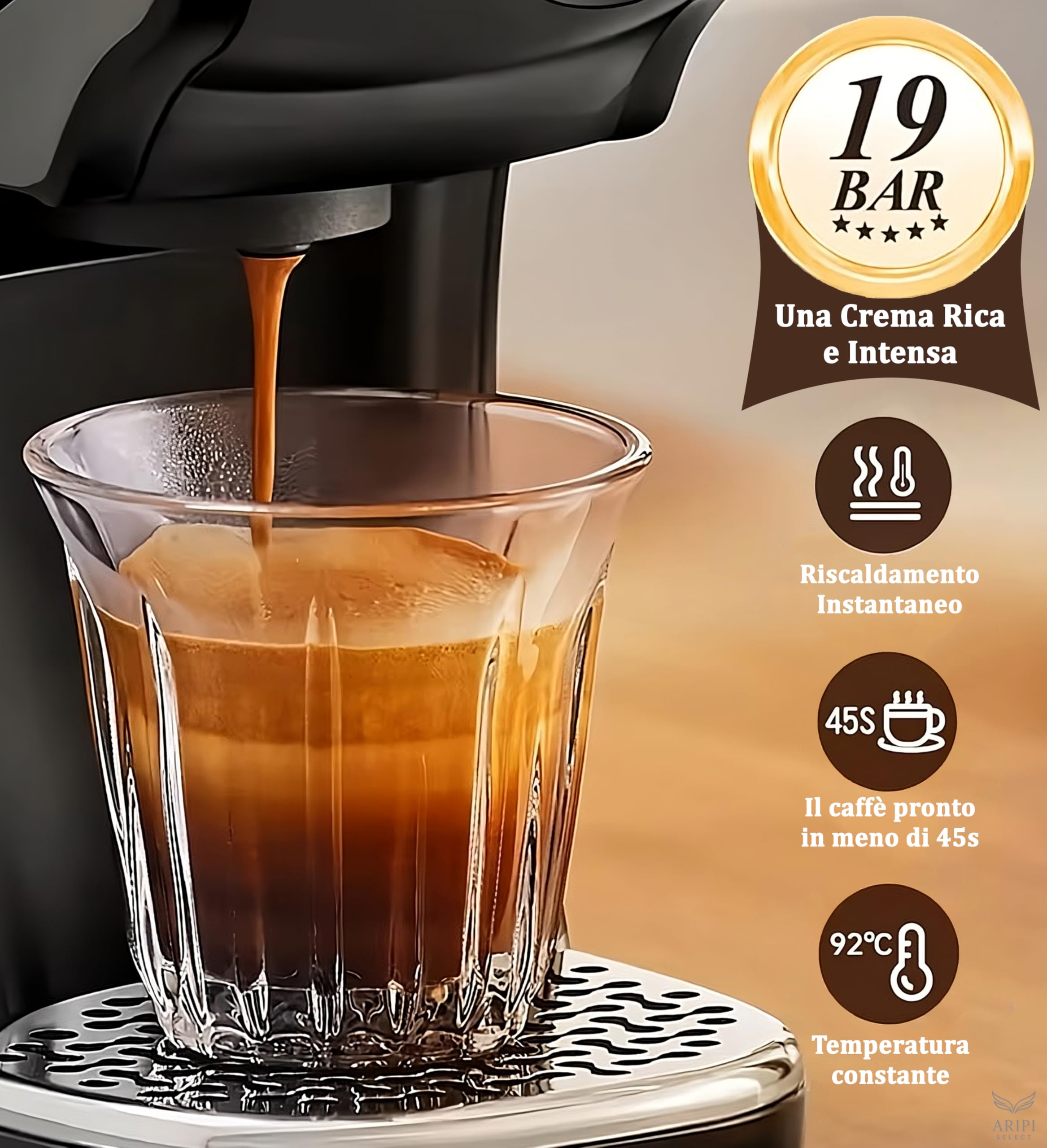 Macchina Caffè CIALDE e CAPSULE 7 in 1 Camry – Compatibile capsule Nespresso, Lavazza A Modo Mio, Dolce Gusto, Caffè Cialde ESE 44, Lavazza Blue, Caffitaly, Caffè Macinato – Kit con 10 Capsule Omaggio