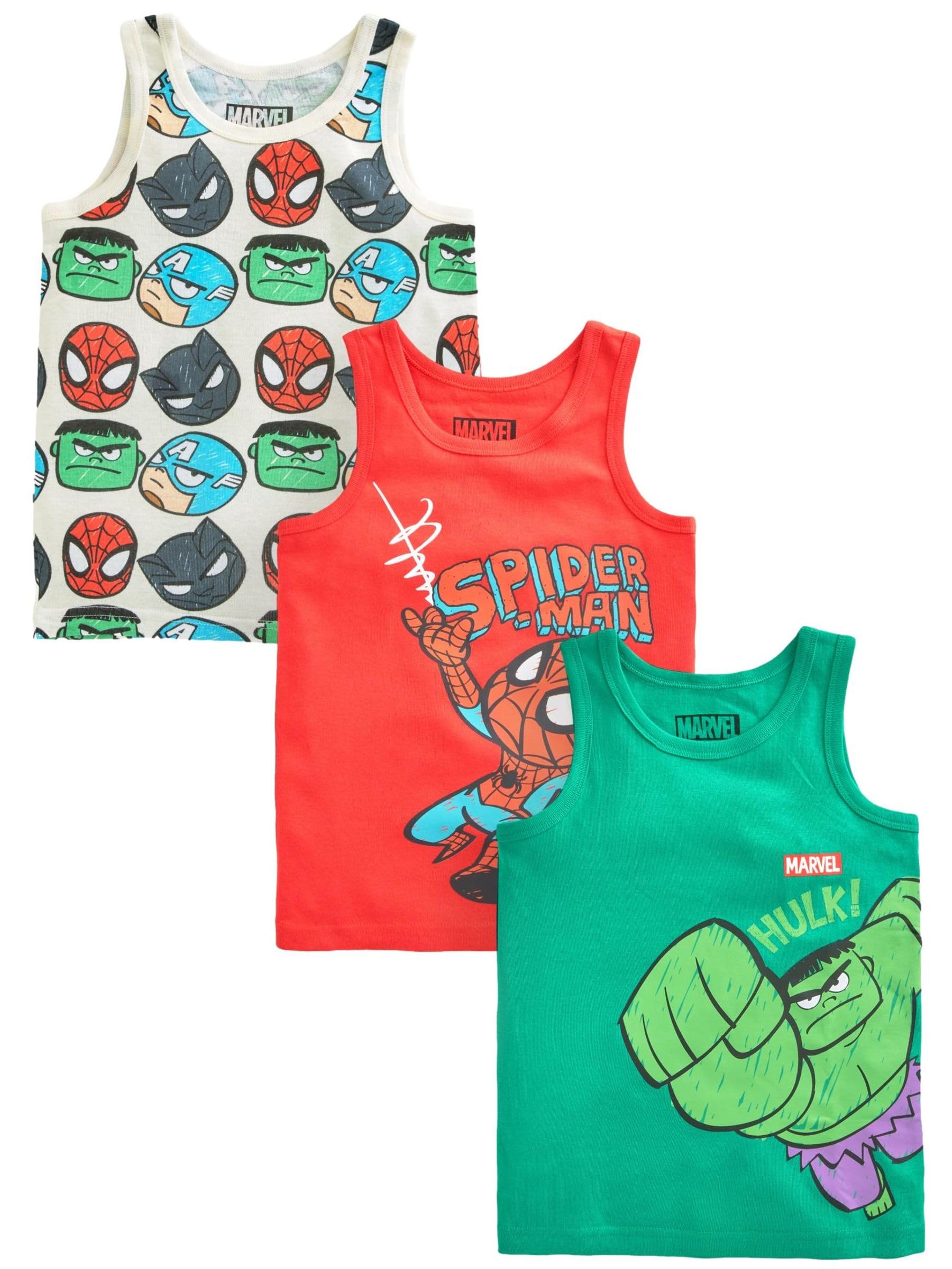 NEXT Garçon Débardeur 100% coton Marvel, lot de 3