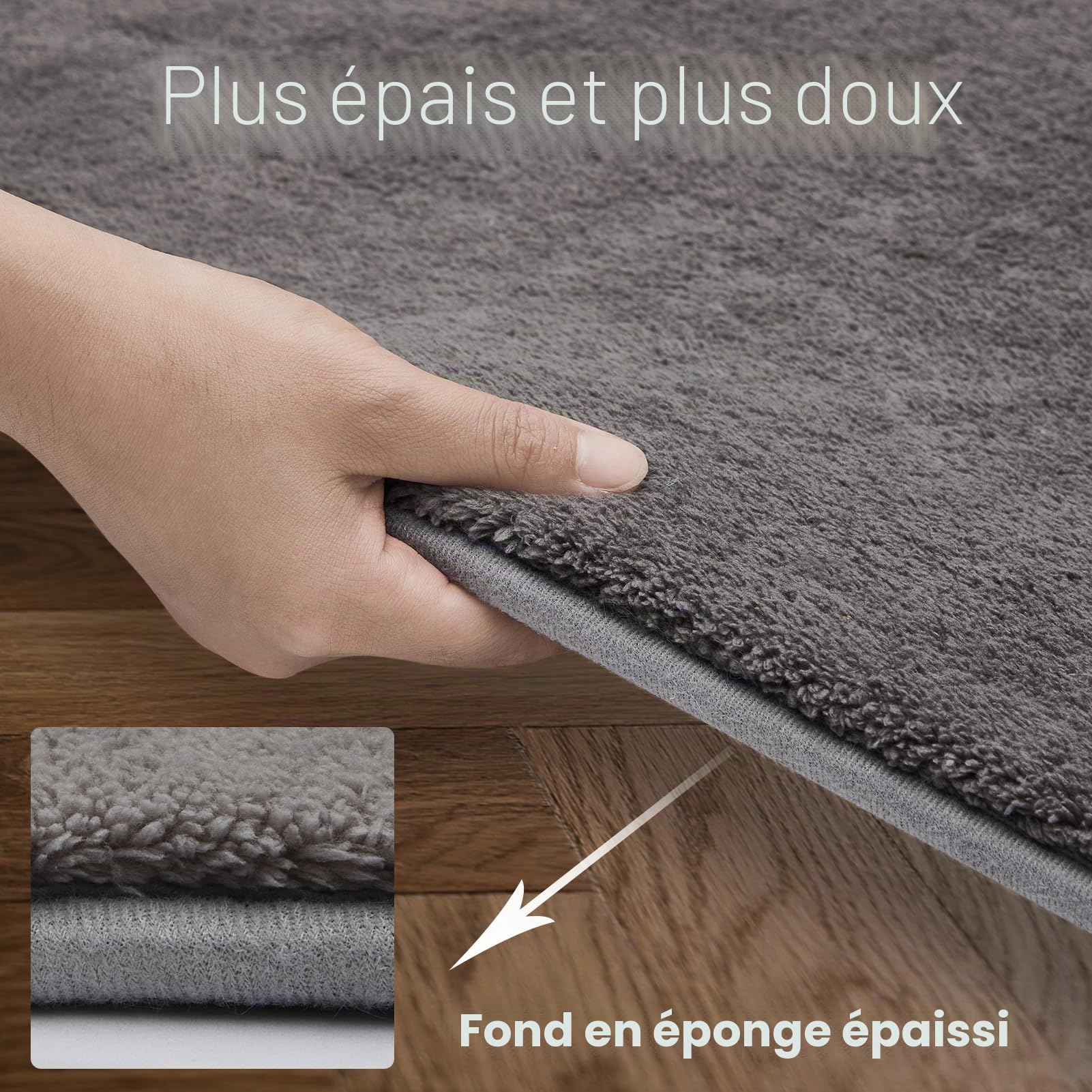 Tapis de Chambre Uni 140x200cm, Super Doux à Poils Courts, Antidérapant et Lavable, Facile à Entretenir, Confortable pour Salle à Manger, Salon, Chambre d'enfant, Bureau, Décoratif, Gris foncé