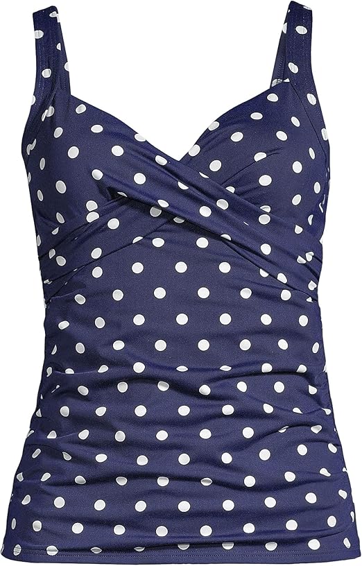 Lands' End Women's Wrap Underwire Tankini Top Swimsuit