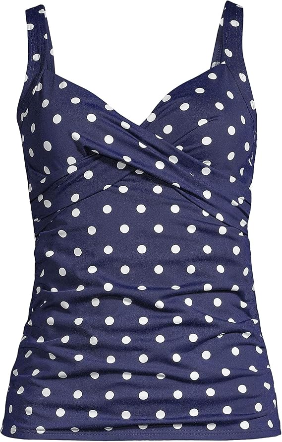Lands' End Women's Wrap Underwire Tankini Top Swimsuit