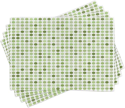 Lunarable Fleur De Lis - Juego de 4 manteles individuales, coronas y formas de flor de Lis en estilo grabado, impresión de arte simbólico de la