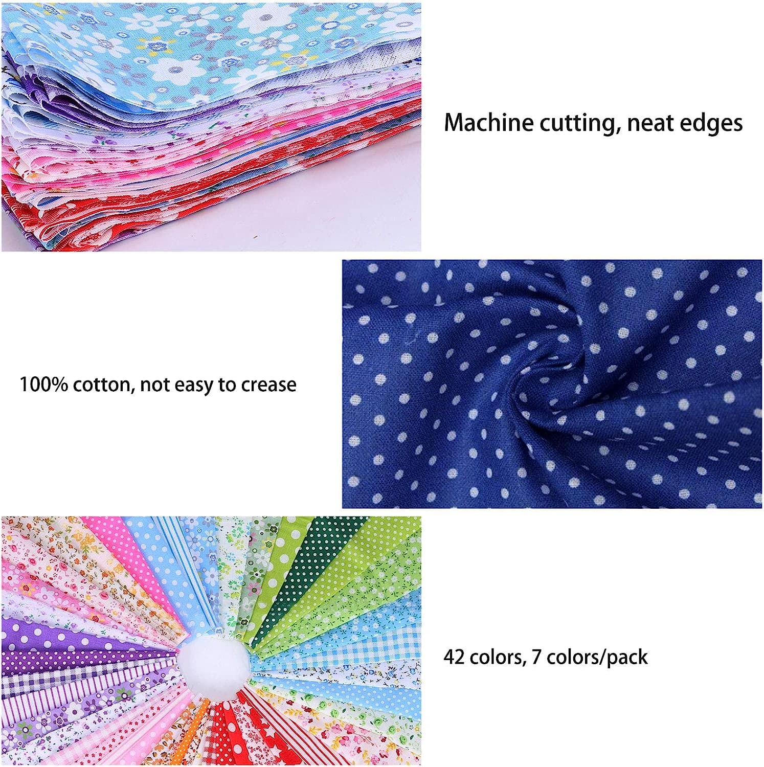 Tessuto Per Cucire 50 Pezzi 25x25cm - Cotone Per Patchwork, Maschere E Quilting - Foto 4