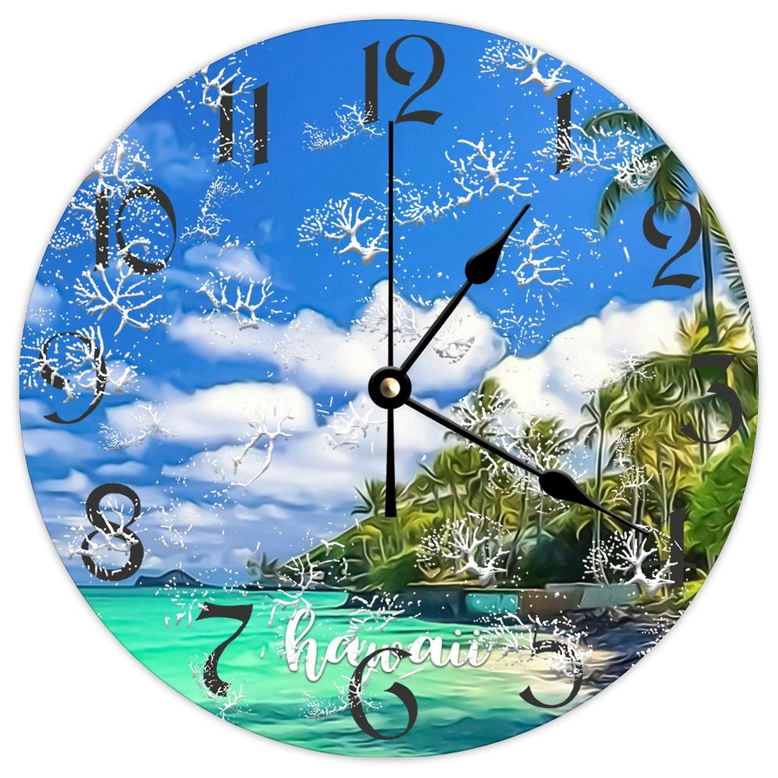 Horloge murale silencieuse sans tic-tac en bois véritable pour chambre