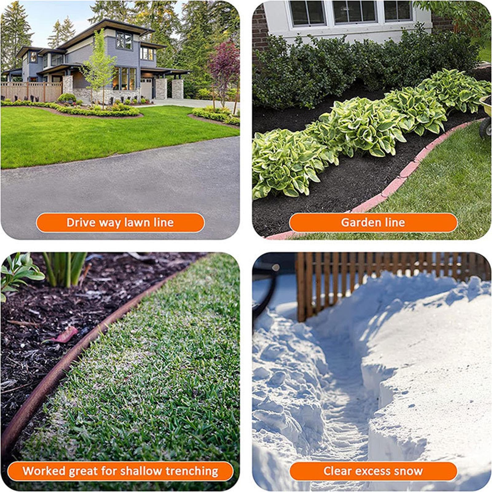 Bordatrice Per Prato A Mezzaluna - Acciaio Al Carbonio, Con Manico Lungo, Per Giardino E Aiuole - Foto 5