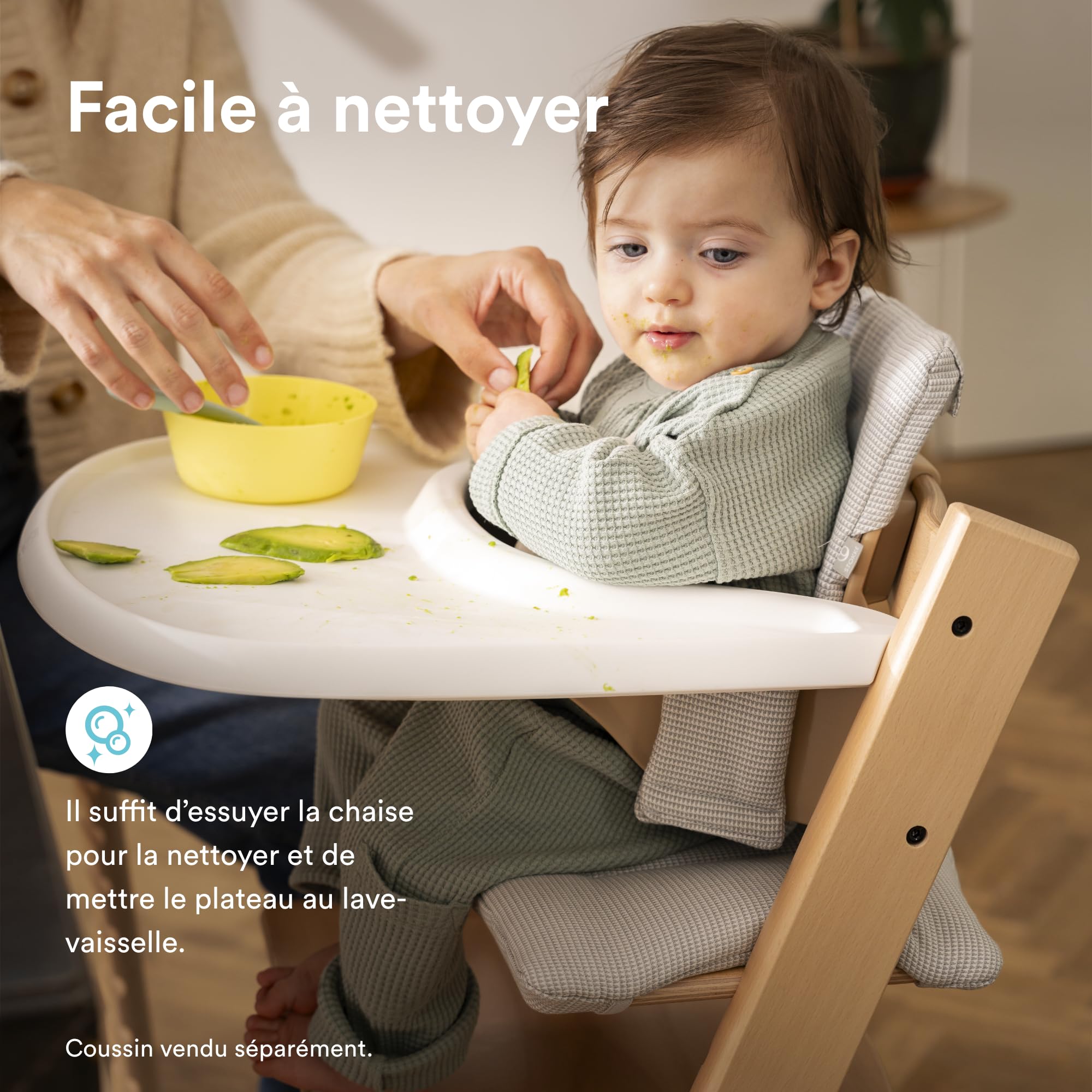 Pack Chaise haute Tripp Trapp avec son Baby Set et sa tablette Naturel - Stokke