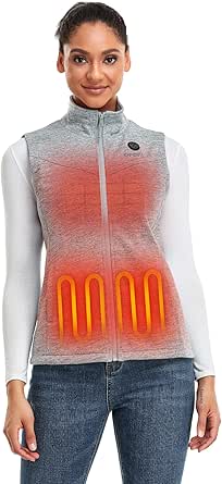 ORORO Women&#39;s Heated Vest with Battery - Electric Fleece Vest Base Layer