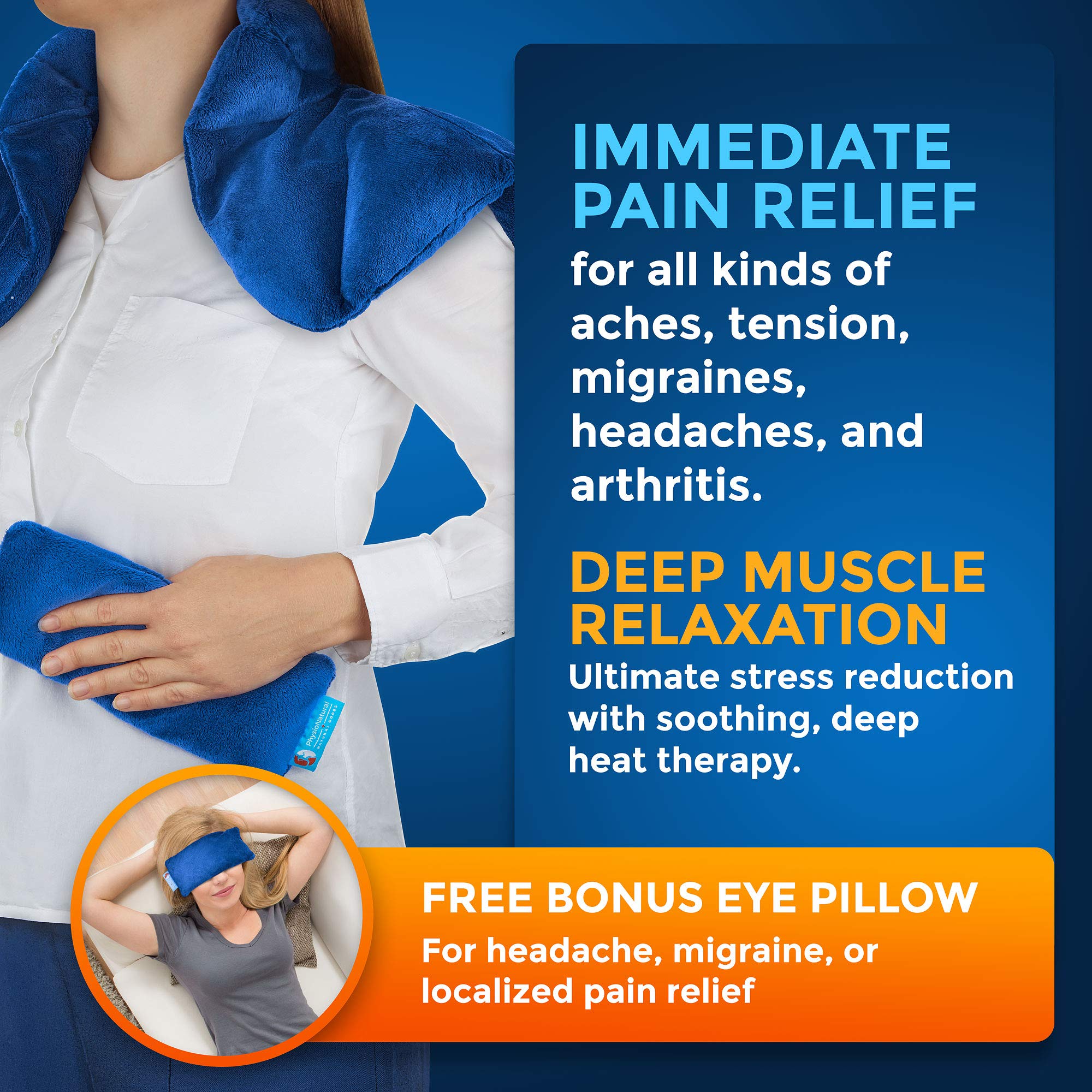 PhysioNatural Microwavable Heating Pad ?Çô for Instant Relief and