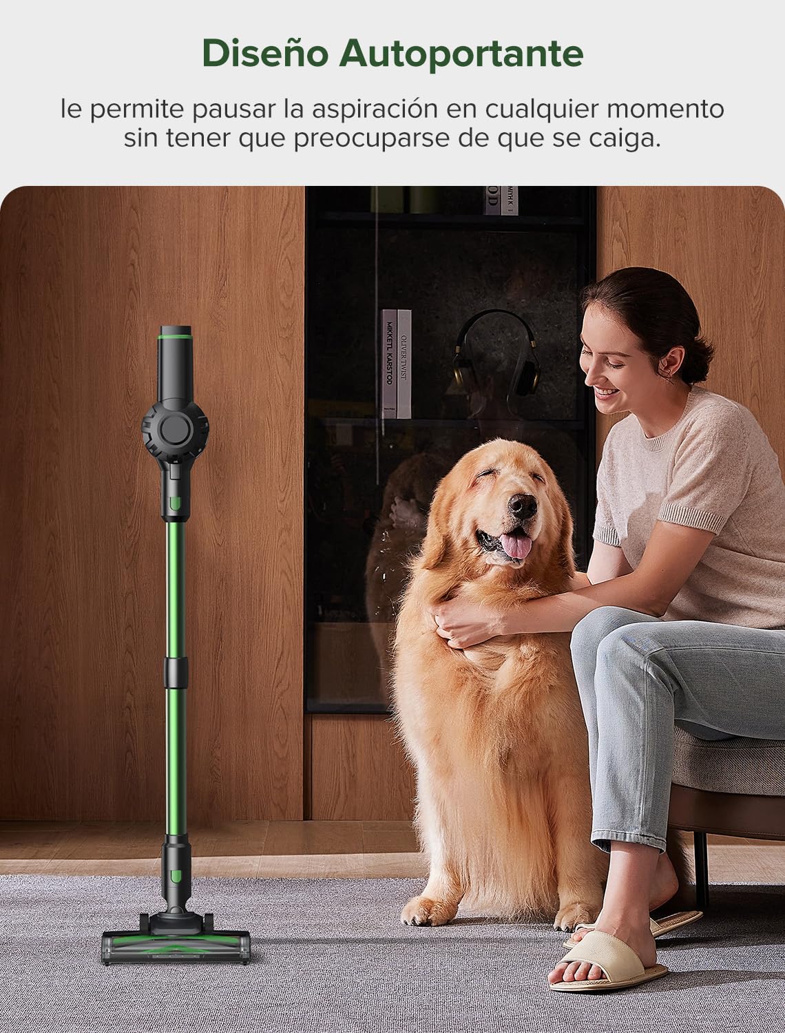 Vexilar V9PRO Aspiradora sin Cable 50KPa Potente Succión, Escoba Aspirador sin Cable 6-en-1, Aspiradora Autonomía 60 Mins,Aspirador Vertical para Pelo de Mascotas,Alfombra,Coche y Suelo