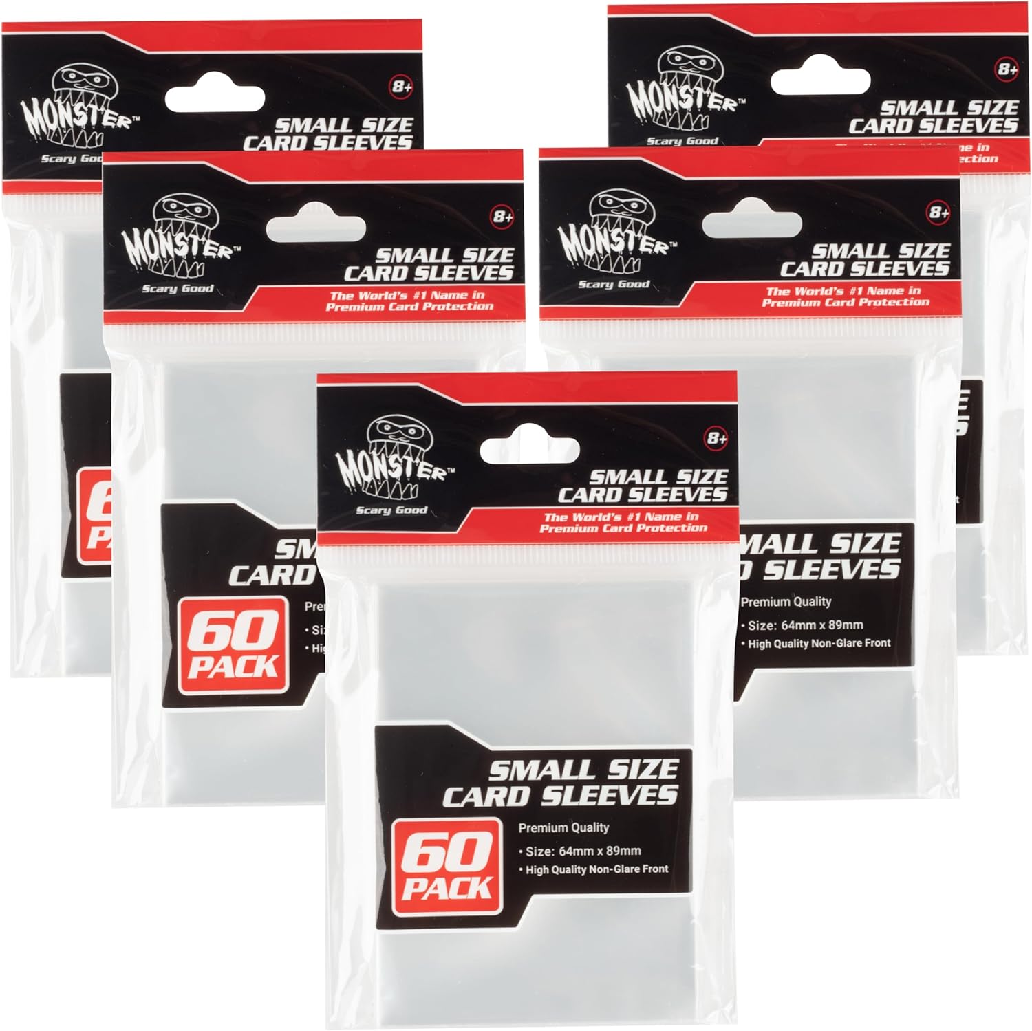 Monster Protectors Ultra Clear Card Sleeves 300 Pack for Small Size(64mm x 89mm) Trading Cards- Compatible with Yugioh & Collectible TCGs, Sports Cards- 100 Micron Thickness for Premium Protection