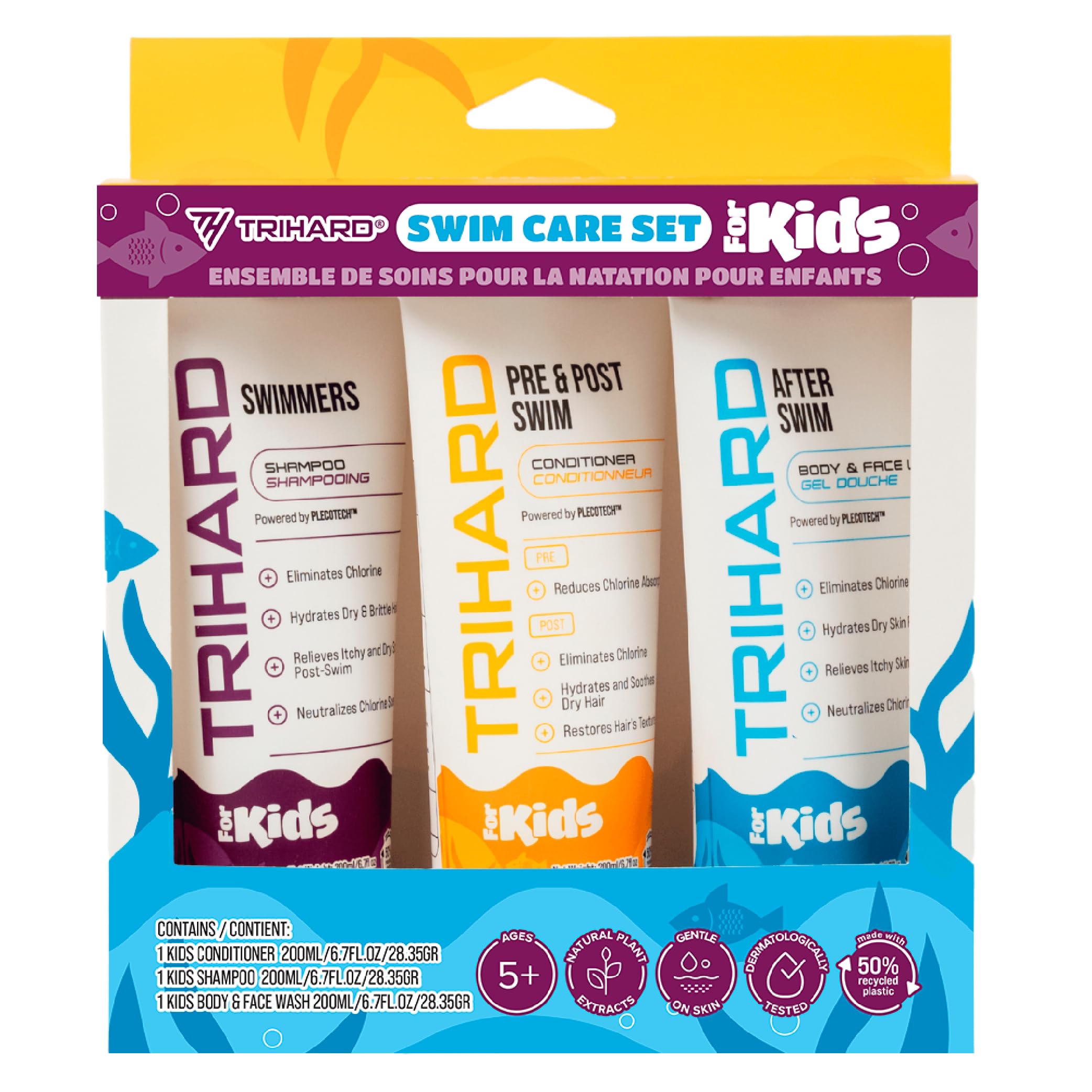 Kids Chlorine Hair and Body Protection Essentials for Swimmers | 3-in-1 Shampoo, Conditioner, & Body Wash for Children’s Sensitive Skin & Hair Pre and Post Pool or Ocean