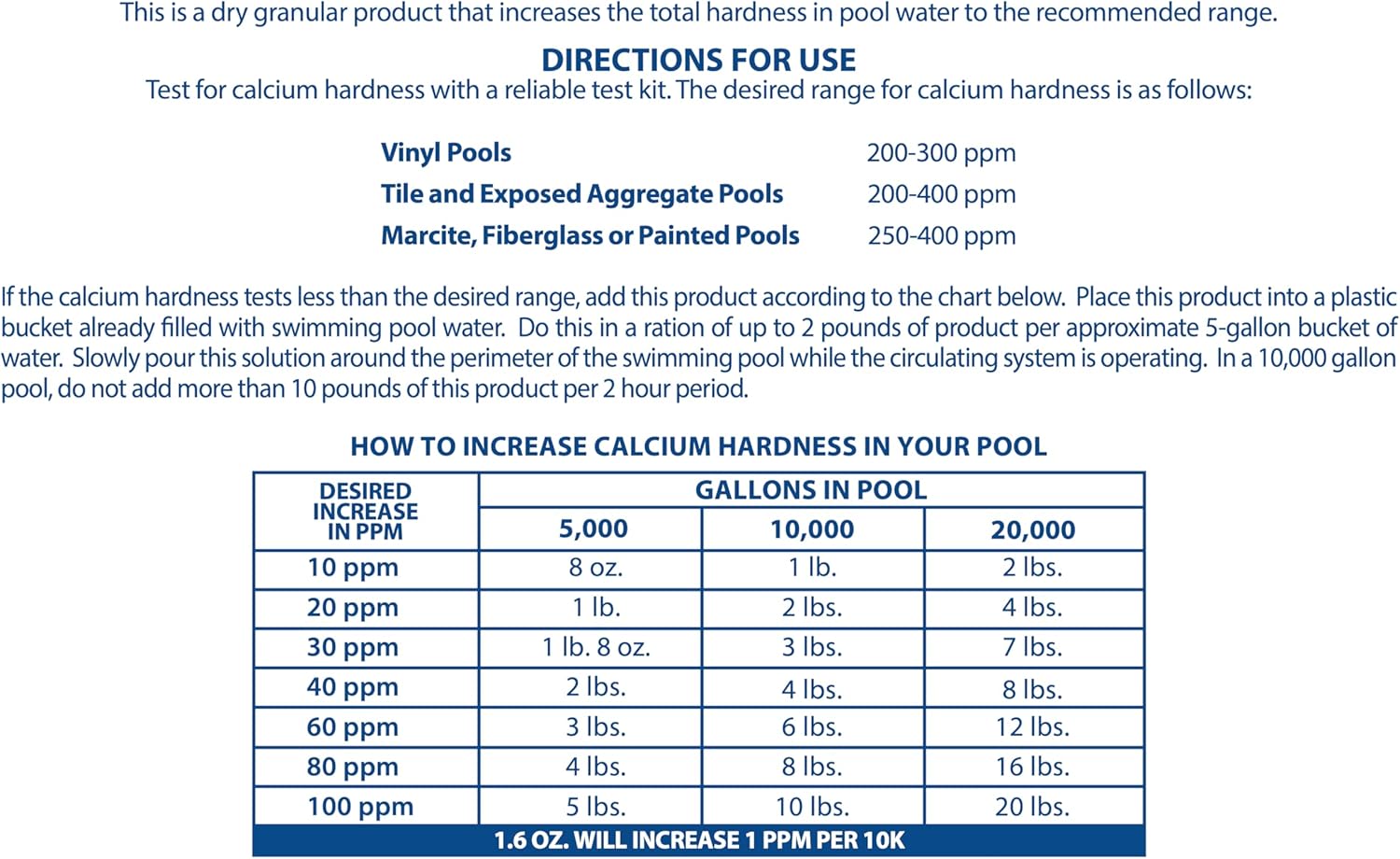 Pool Mate 8-Pounds Premium Calcium Hardness Increaser for Pools, 100% Calcium Chloride - Image 4