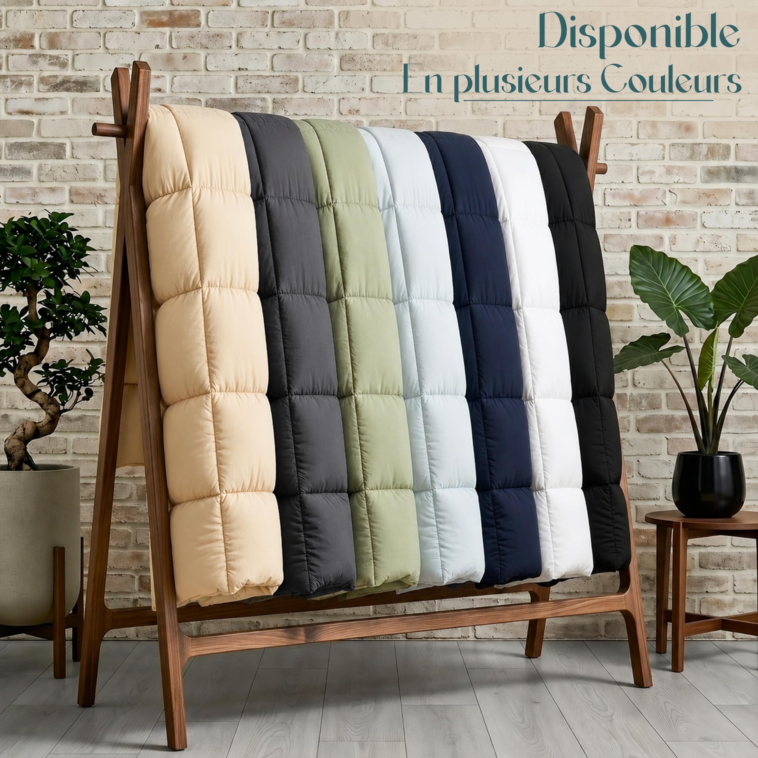 Utopia Bedding Couette Chaud 370 GSM 220x240 cm pour lit 2 Personne Blanc avec Onglets d'angle