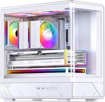 Jonsbo D200 White Micro ATX PC Case – Compact Aluminum Mini Tower with Tempered Glass Side Panel, High Airflow, ITX/M-ATX Support, Front USB 3.0, Sleek Minimalist Design for Gaming & Workstation