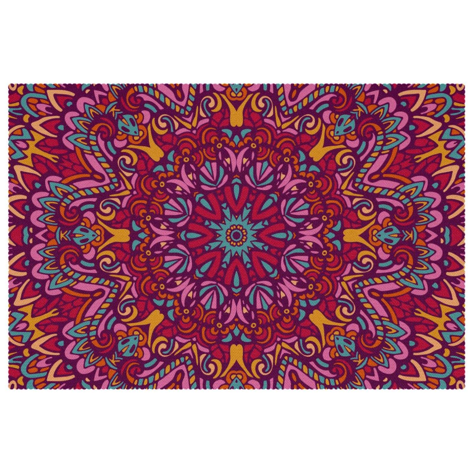 Set de table floral mandala en tissu Oxford haut de gamme pour décoration raffinée