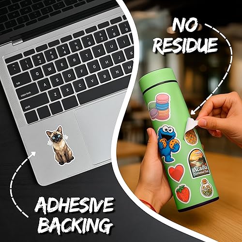 Miniatura 4 de Calcomanía de gato siamés de 4 pulgadas, gato hablador de punta azul siamés, calcomanía de vinilo impermeable para laptop, botella de agua, vaso de