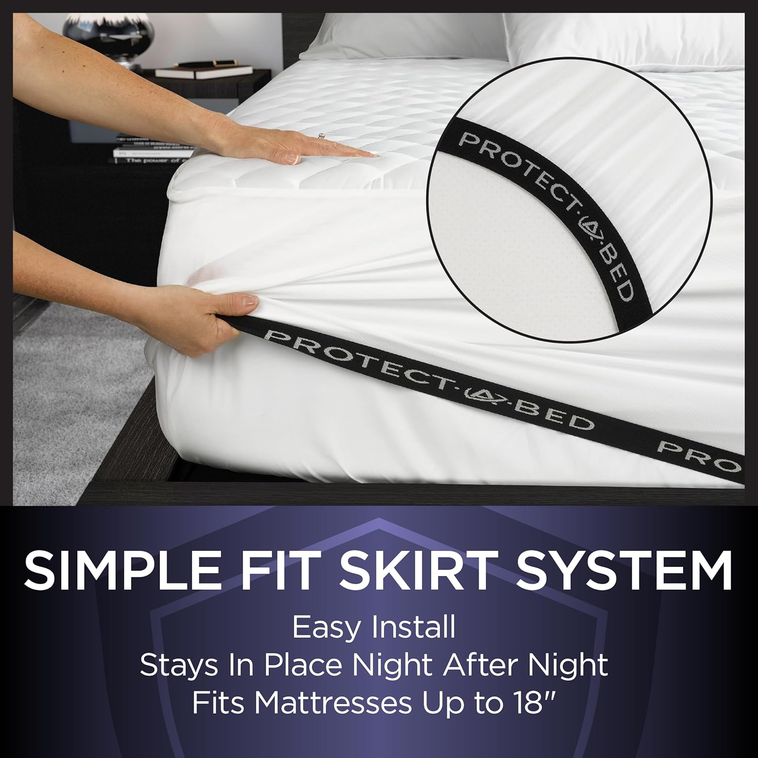 Protect-A-Bed Essential Mattress Pad King, 100% Waterproof, Dust Mite Barrier Mattress Pad, Breathable & Quiet, Antimicrobial, Fits 11"-18" Mattresses​