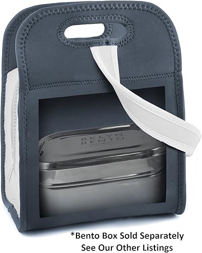 Miniatura 10 de Bolsa de almuerzo de neopreno  Bolsa de Tiffin  Bolsa Bento ecológica aislada con cremallera y correa para niños, niñas y adultos. Bolsa de
