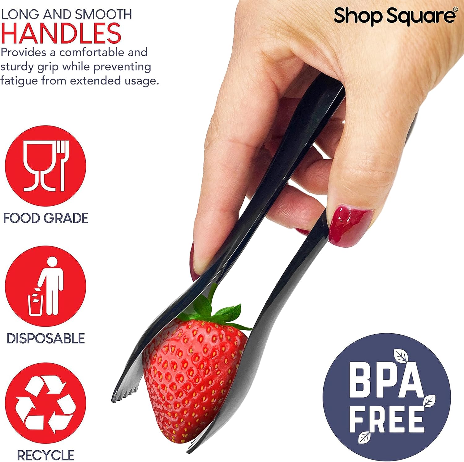 Black Disposable Plastic Serving Utensils Set - 18 Pieces