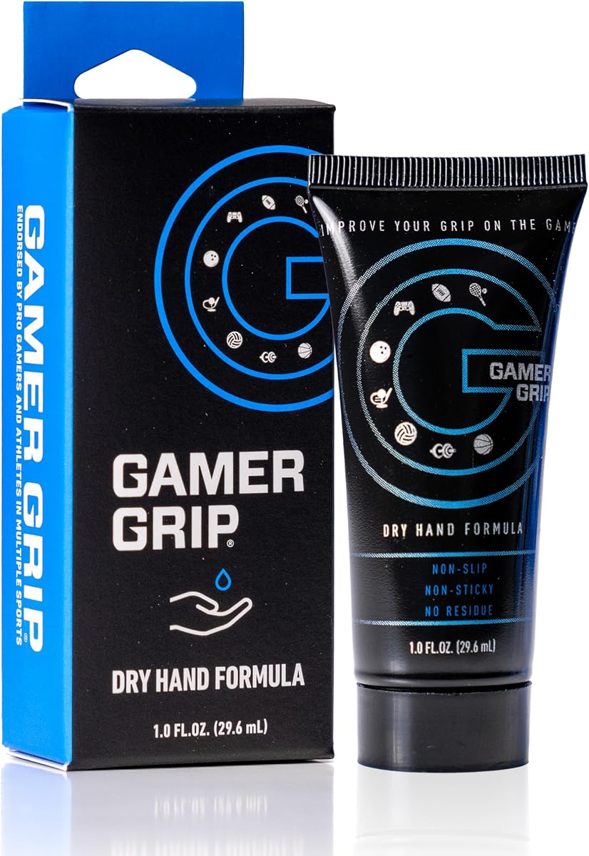 Gamer Grip Gaming Cream for Sweaty Hands | Chalk-Free Liquid Formula, Improve Performance, Control & Precision, Made in USA