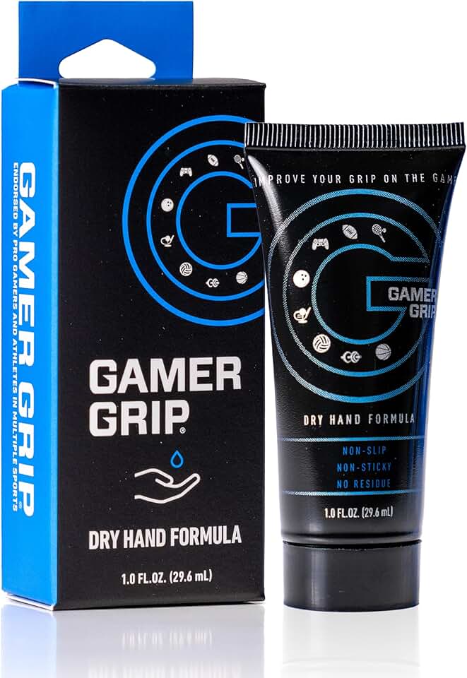 Gamer Grip Gaming Cream for Sweaty Hands - Chalk-Free Liquid Formula, Improve Performance, Control &amp; Precision, Made in USA (Original)