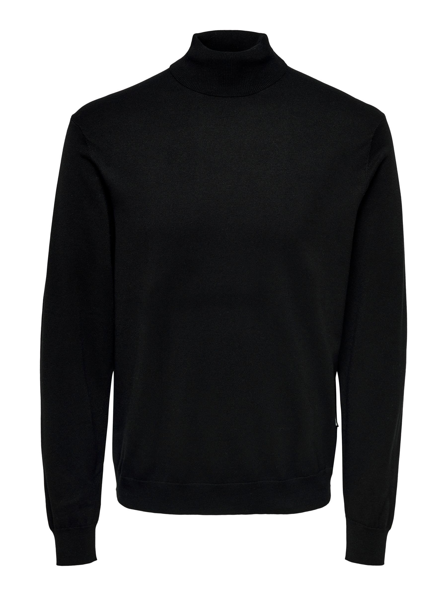 Only & Sons Herren Schwarz Strickpullover Onswyler Pullover | Knitted Pullover