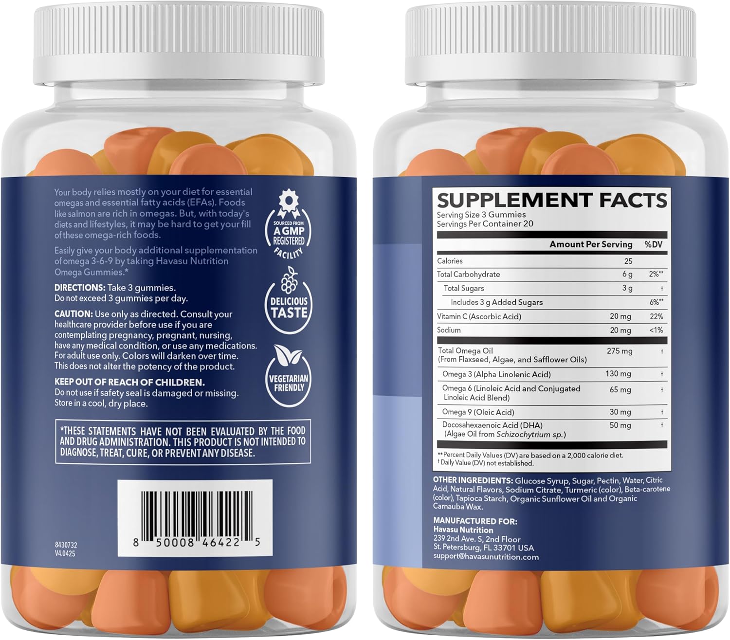 Omega 3 6 9 + DHA Gummies for Adults - Plant-Based Fish Oil Alternative with Chia Seed Oil and Algae - Support Brain and Immune Function - Lemon and Orange Flavors - Vegetarian Friendly - 60 Count - Image 7