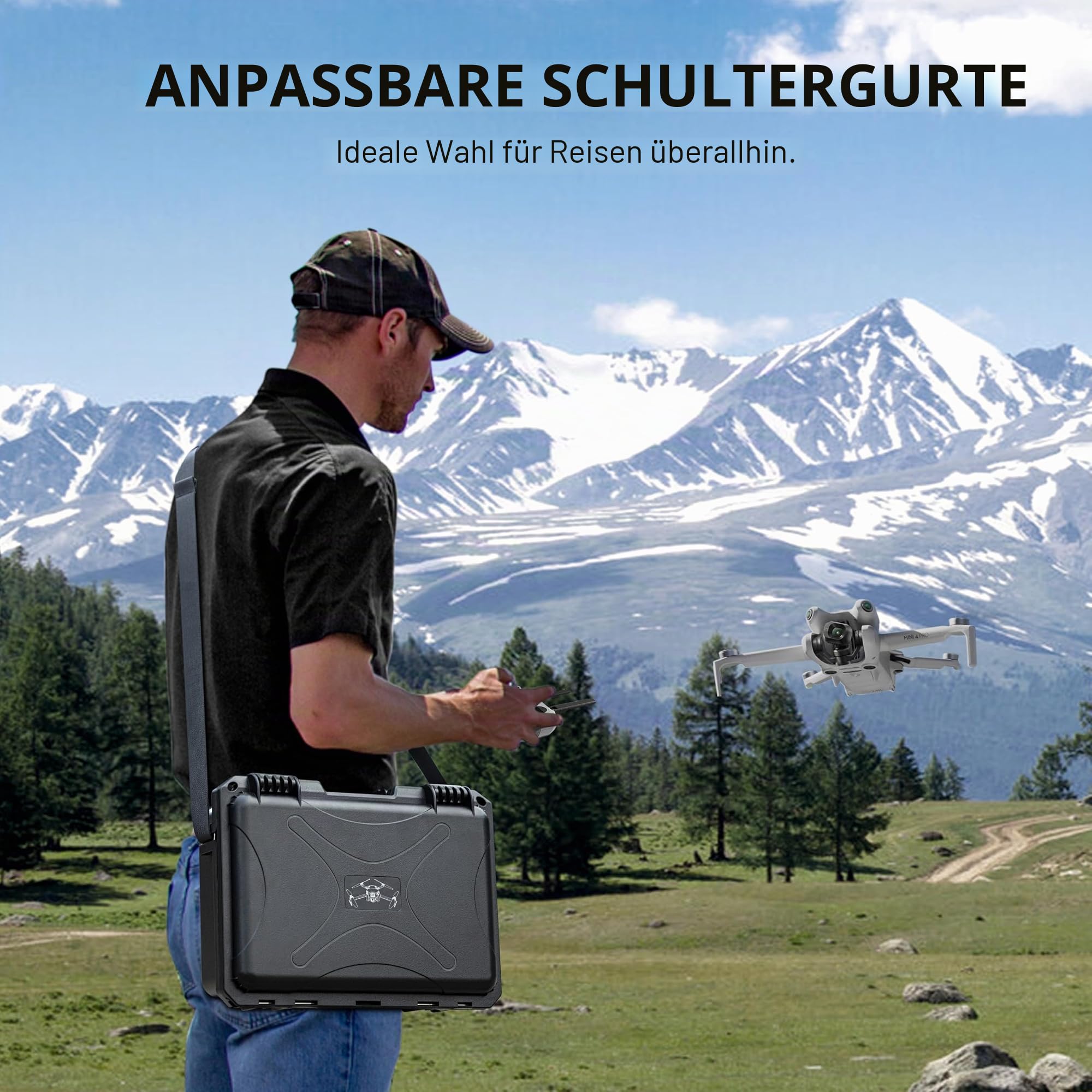 STARTRC Mini 4 Pro Waterproof Hard Case - Sichere Tragetasche für DJI Mini 4 Pro/Mini3 Fly More Combo Drohnenzubehör - Robuste und wasserfeste Aufbewahrung für DJI RC 2/RC-N2
