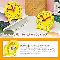 Vista 7 de Henoyso Kit de reloj de enseñanza de 6 piezas para que los niños digan la hora, mini reloj de enseñanza a granel para estudiantes, desarrollo